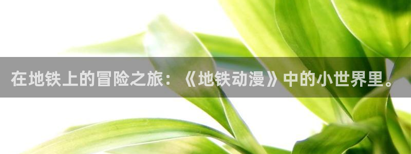 动漫新闻:在地铁上的冒险之旅:《地铁动漫》中的小世界里。